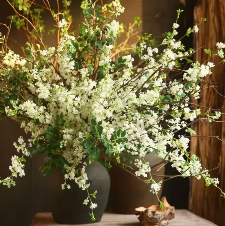 konstgjorda Snow Willow blommor 9st