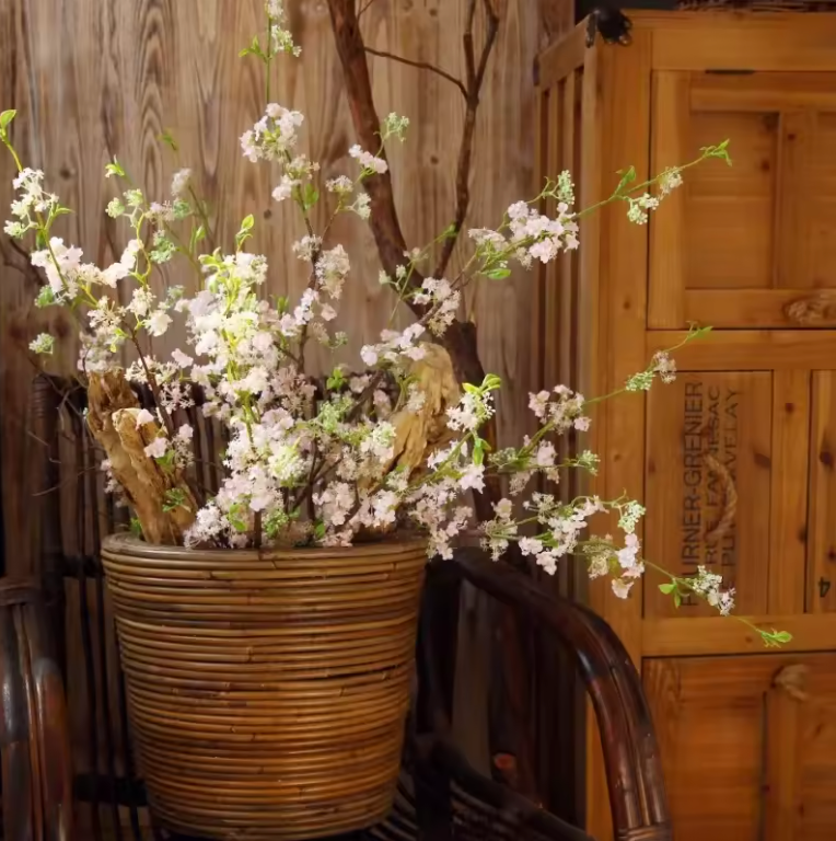 konstgjorda Snow Willow blommor 9st