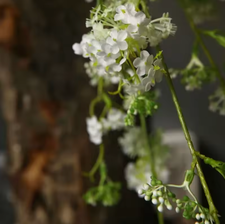 konstgjorda Snow Willow blommor 9st