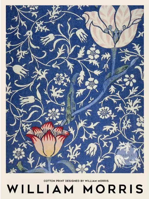 HERITAGE Canvastavla Blomstermotiv Blå