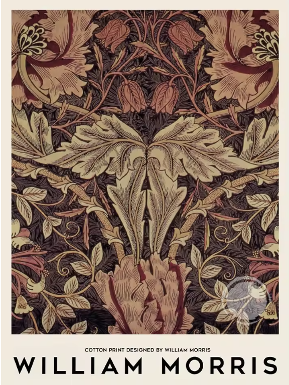 HERITAGE Canvastavla Blomstermotiv brun