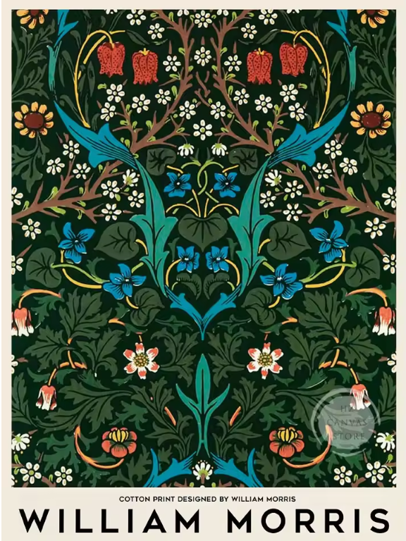 HERITAGE Canvastavla Blomstermotiv Mörk grön