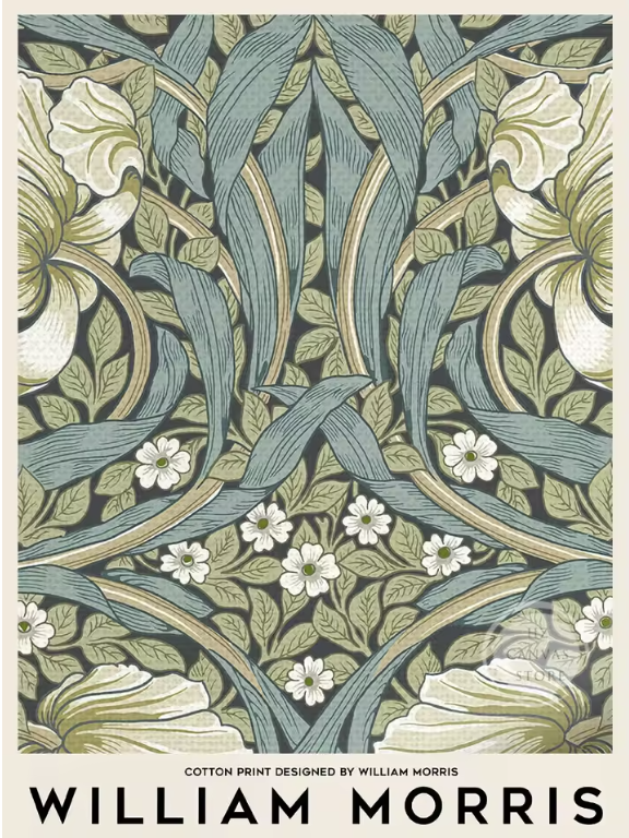 HERITAGE Canvastavla Blomstermotiv Ljus blå