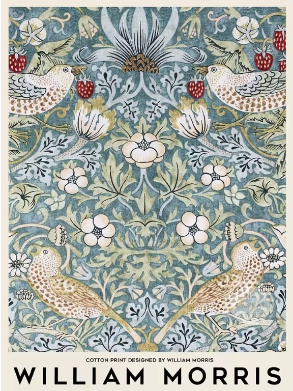 HERITAGE Canvastavla Blomstermotiv Blomiga fåglar