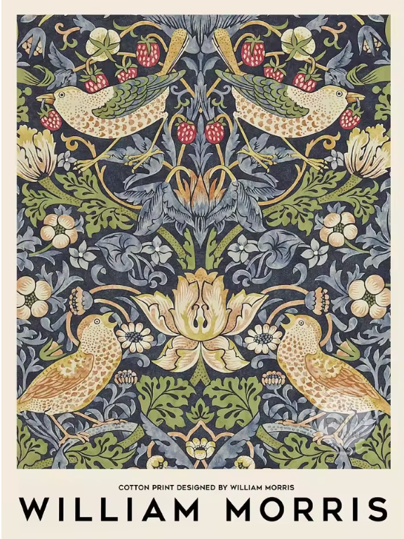 HERITAGE Canvastavla Blomstermotiv Fåglar