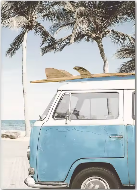 OCEANSIDE Canvastavla Havsmotiv Blå summer van